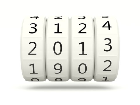 2013 New Year symbol isolated on white