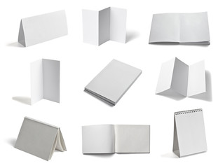 leaflet notebook textbook white blank paper template