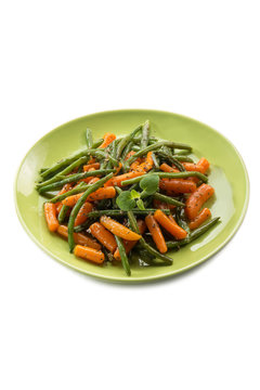 green beans with carrots and oregano salad