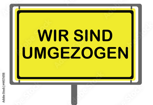 "Wir sind Umgezogen Straßenschild" Stockfotos und lizenzfreie Vektoren
