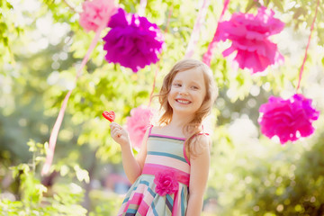 girl celebrating birthday in park