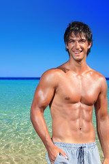 young man on the beach