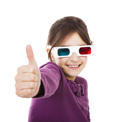 Girl with 3D glasses