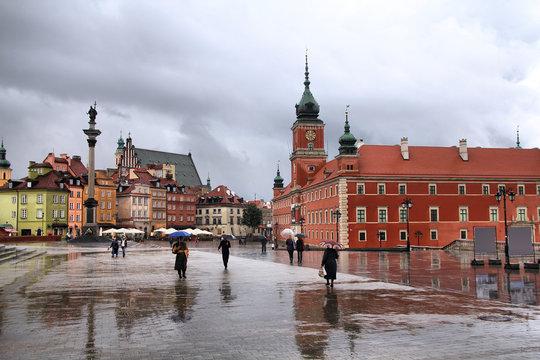 Warsaw in the rain