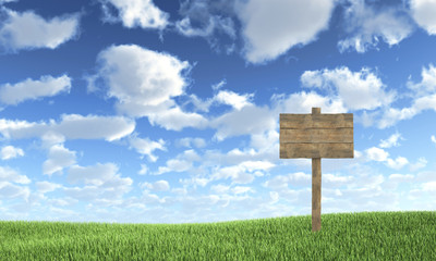 Wooden signboard