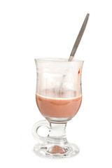 Half drunk glass of hot chocolate