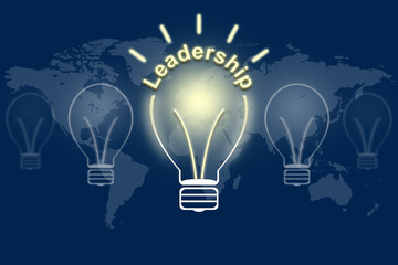 Business concept Leadership in bulbs