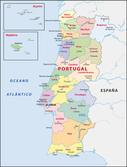 Fototapeta premium Portugal, Regionen, Administrativ
