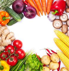 Background with fresh ripe vegetables