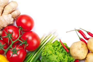 Background with fresh ripe vegetables