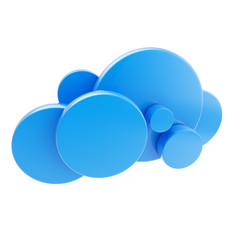 Cloud computing technology blue icon