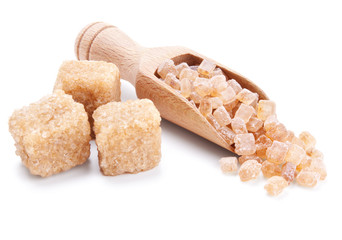 wooden scoop with cane sugar