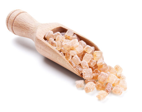 Wooden Scoop With Caramelized Sugar Crystals