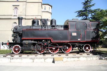Fototapeta na wymiar Black locomotive