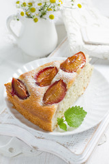 Homemade plum pie