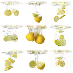 Wasserspiel mit Citrusfrüchten