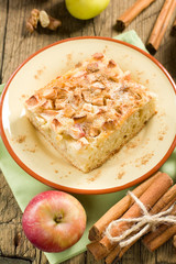 Homemade apple pie with cinnamon