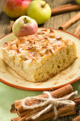 Homemade apple pie with cinnamon