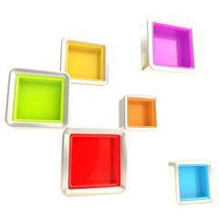 Cube copyspace shelves as abstract background
