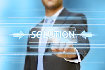 Businessman finding solution concept