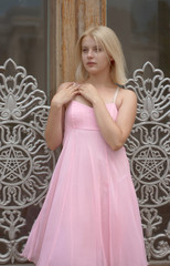 Fototapeta premium young woman in summer dress
