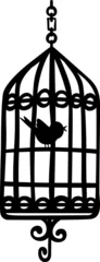 Crédence de cuisine en verre imprimé Oiseaux en cages Cage à oiseaux