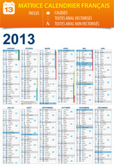 Calendrier 2013 personnalisable - calques / textes - obrazy, fototapety, plakaty