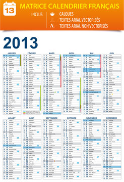 Calendrier 2013 personnalisable - calques / textes