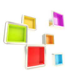 Cube copyspace shelves as abstract background
