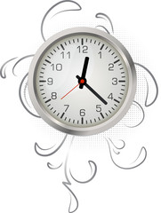 classic office clock on vintage background