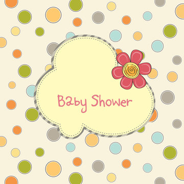 baby shower card with flower