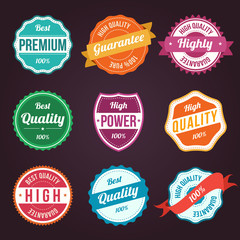 Collection of retro vintage colorful design labels