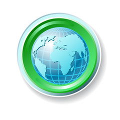 Ecology  background with blue earth