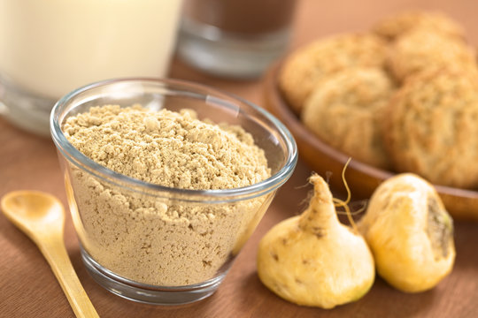 Powdered Maca or Peruvian ginseng (lat. Lepidium meyenii)