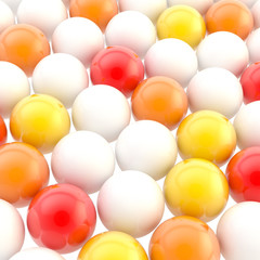 Abstract background made of colorful glossy spheres