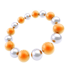 Circle frame background made of spheres