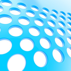 Perforated surface as abstract glossy background