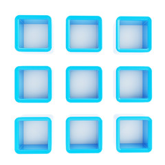 Copyspace cube square shelf boxes isolated