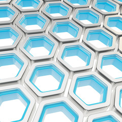 Glossy hexagon segments as abstract background