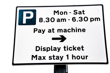 Parking Meter Pay & Display Sign