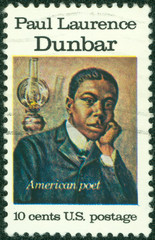 stamp shows Paul Laurence Dunbar, American Poet,