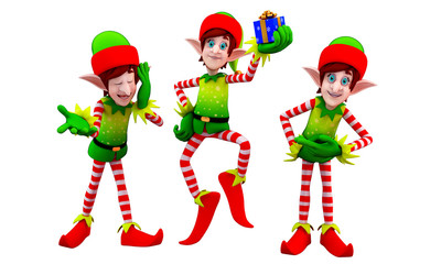elves with small gift box