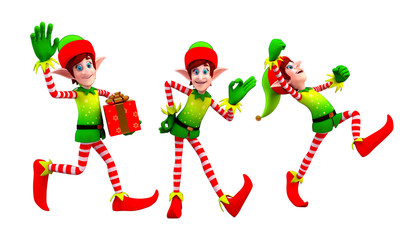 elves dancing with gift