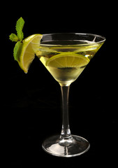 Martini cocktail with lime