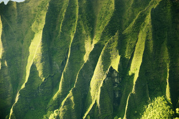 Kalalau Valley on the Na Pali coast. Hawaiian island of Kauai.