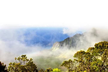  Kalalau-vallei aan de kust van Na Pali, Kauai, Hawaï. Op wit. © marcel