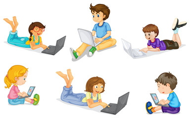 kids with laptop