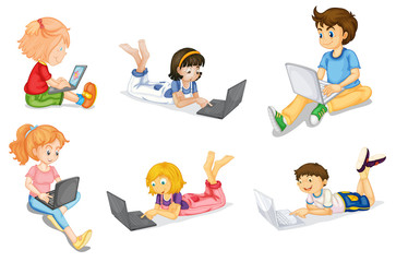 kids with laptop