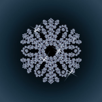 Diamond winter snow flower. vector illustration