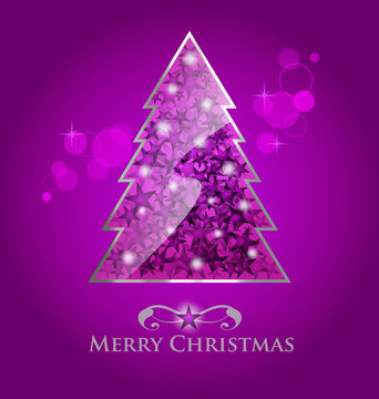 Abstract vector purple christmas tree